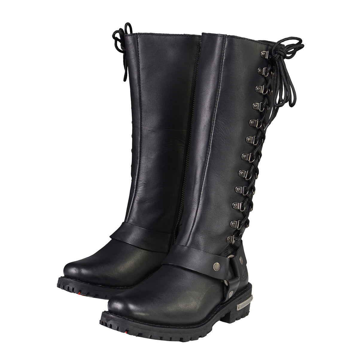 MBL9365W Women’s Wide Width Black Classic Harness 14-inch Square Toe Leather Boots