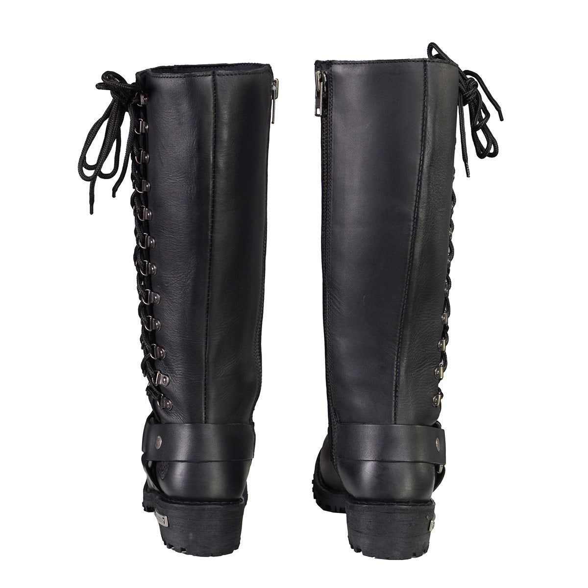 MBL9365W Women’s Wide Width Black Classic Harness 14-inch Square Toe Leather Boots