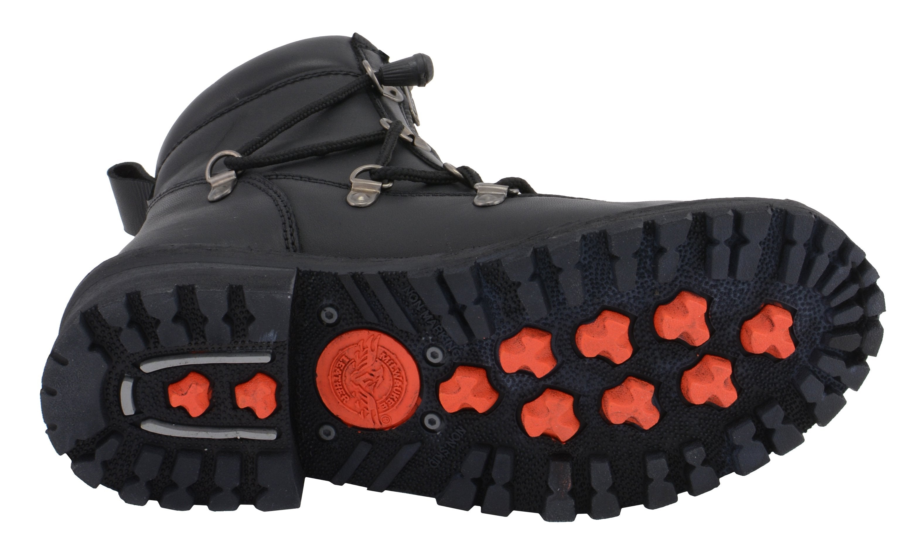 MBL9375 Women's Premium Black Leather Diamond 6-Inch Twin Zipper Lock Motorccycle Riding Boots