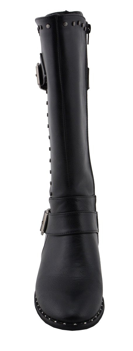 MBL9423 Women's Black Studded Fashion Casual Boots with Studded Outsole