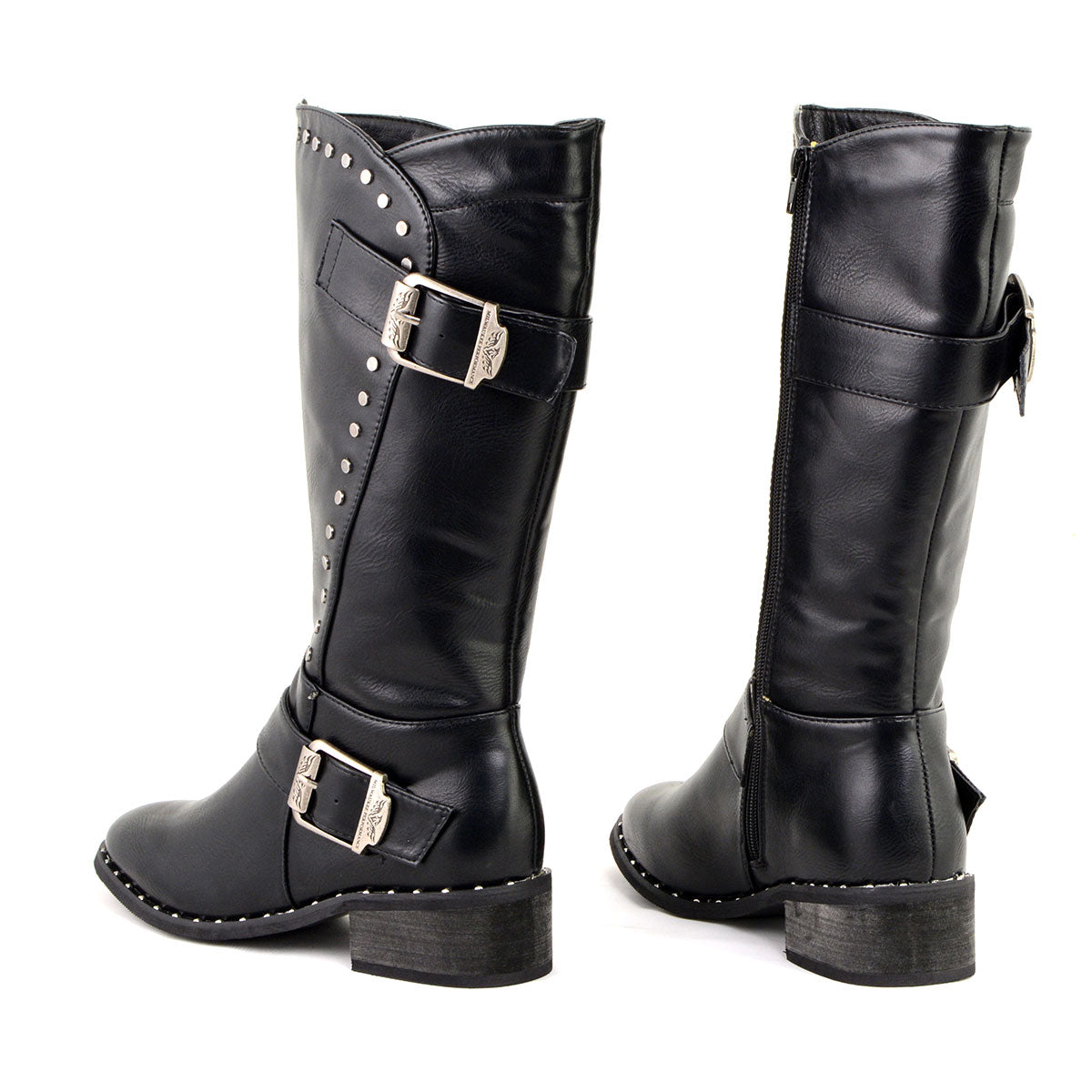 MBL9423 Women's Black Studded Fashion Casual Boots with Studded Outsole