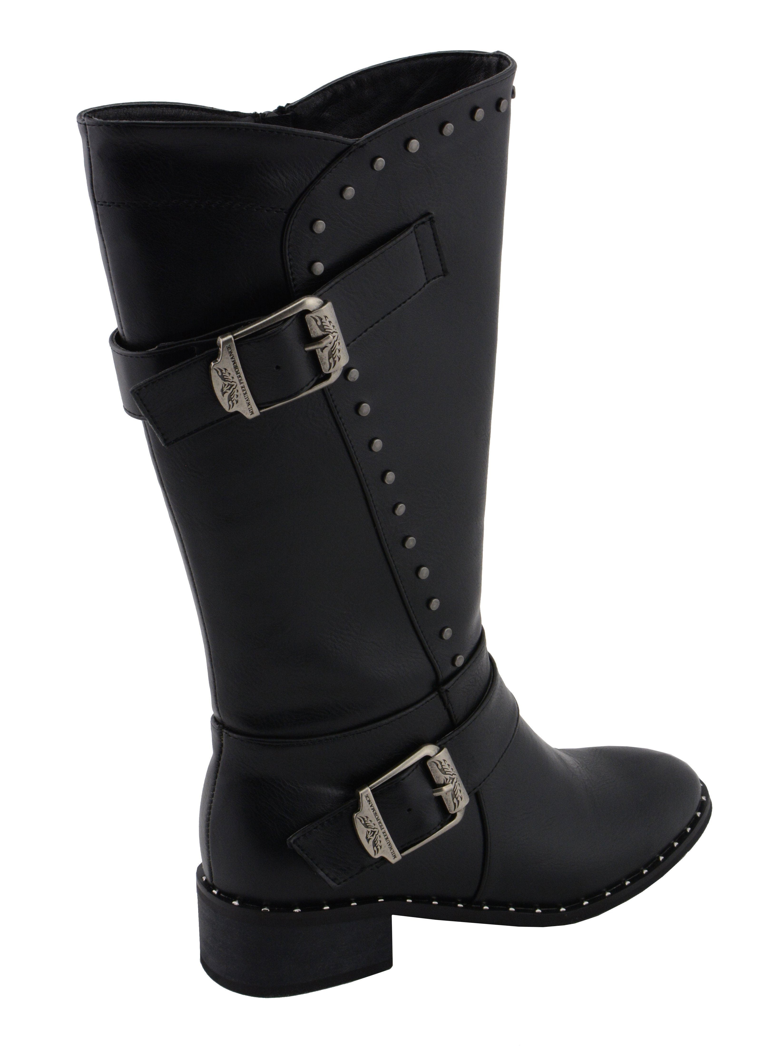 MBL9423 Women's Black Studded Fashion Casual Boots with Studded Outsole