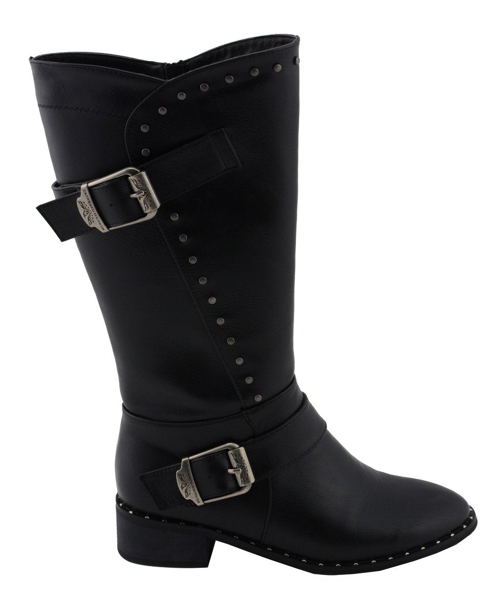 MBL9423 Women's Black Studded Fashion Casual Boots with Studded Outsole