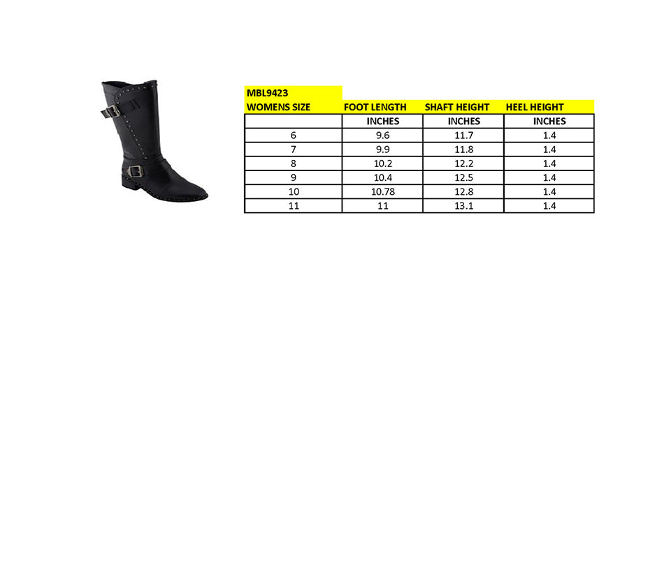 MBL9423 Women's Black Studded Fashion Casual Boots with Studded Outsole