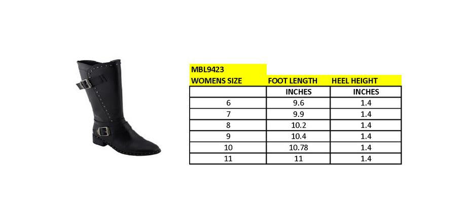 MBL9423 Women's Black Studded Fashion Casual Boots with Studded Outsole
