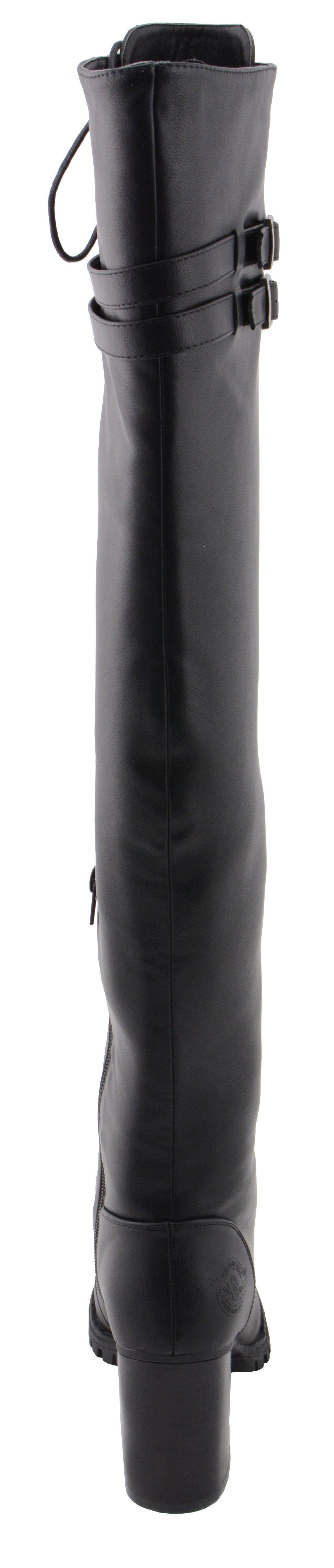 Women's Black Above the Knee Lace-Up Fashion Casual Boots MBL9424