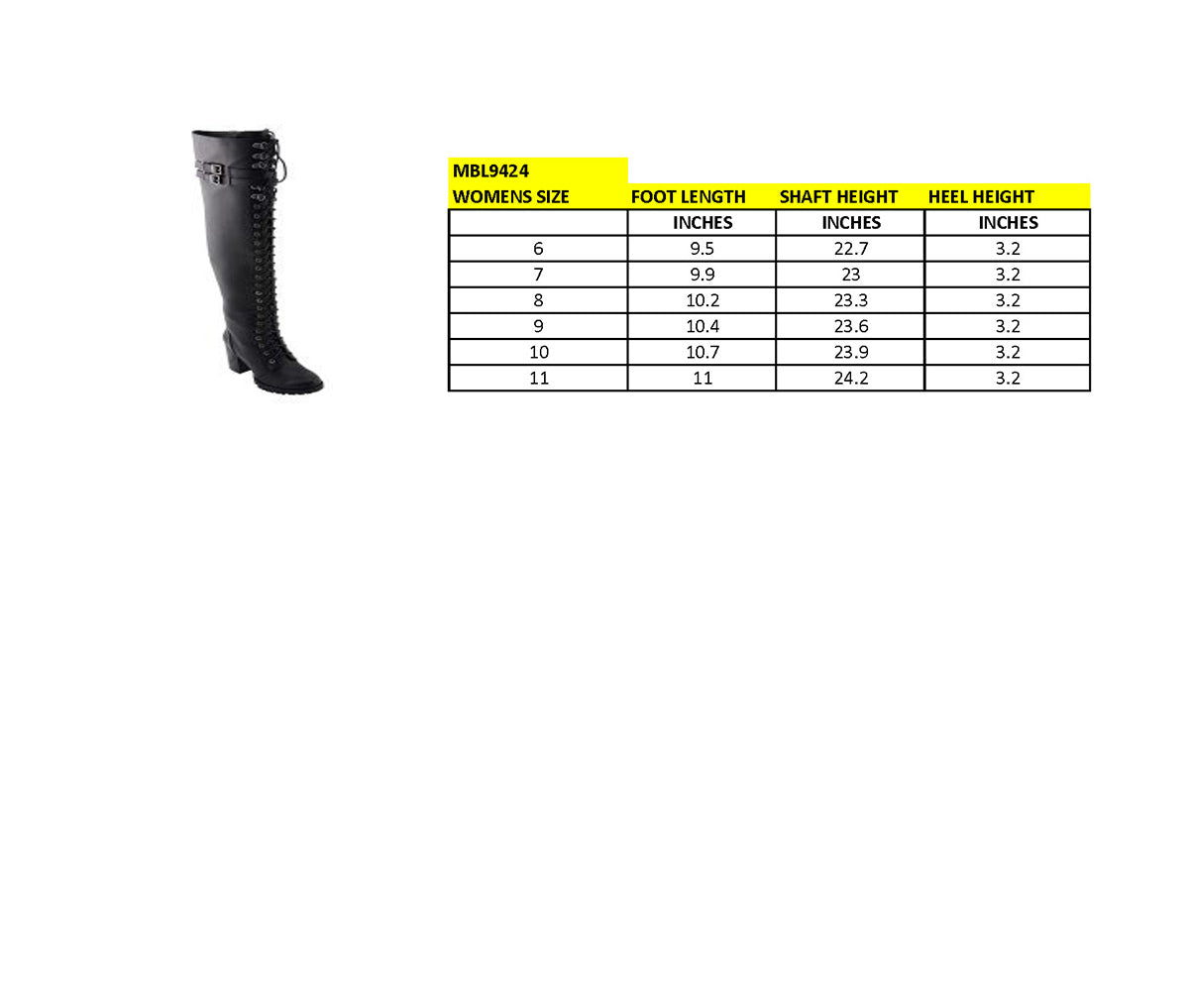 Women's Black Above the Knee Lace-Up Fashion Casual Boots MBL9424