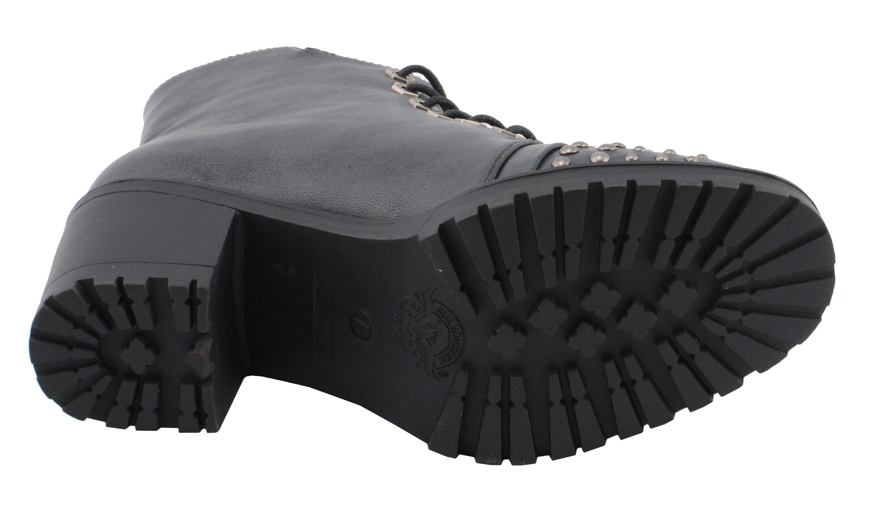 MBL9426 Women's Distress Black Rocker Fashion Boots with Studded Instep