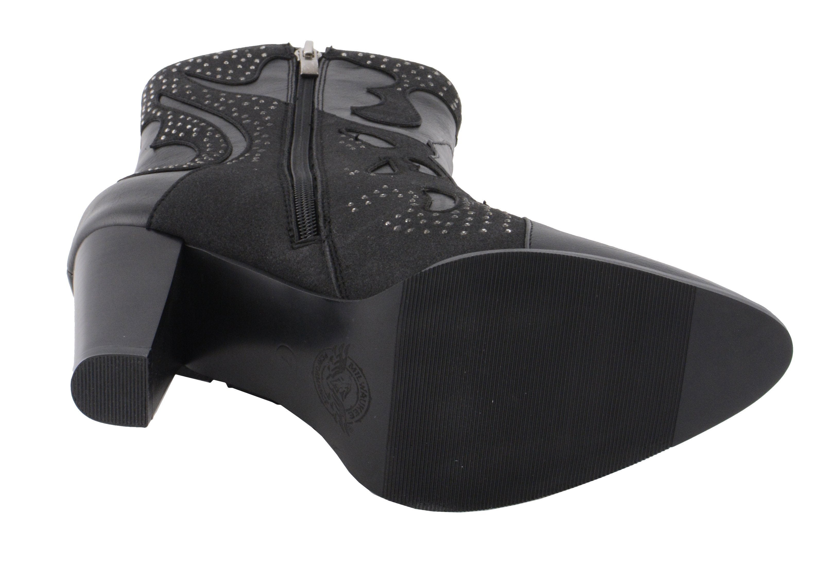 MBL9429 Women's Black Western Style Fashion Casual Boots with Studded Bling