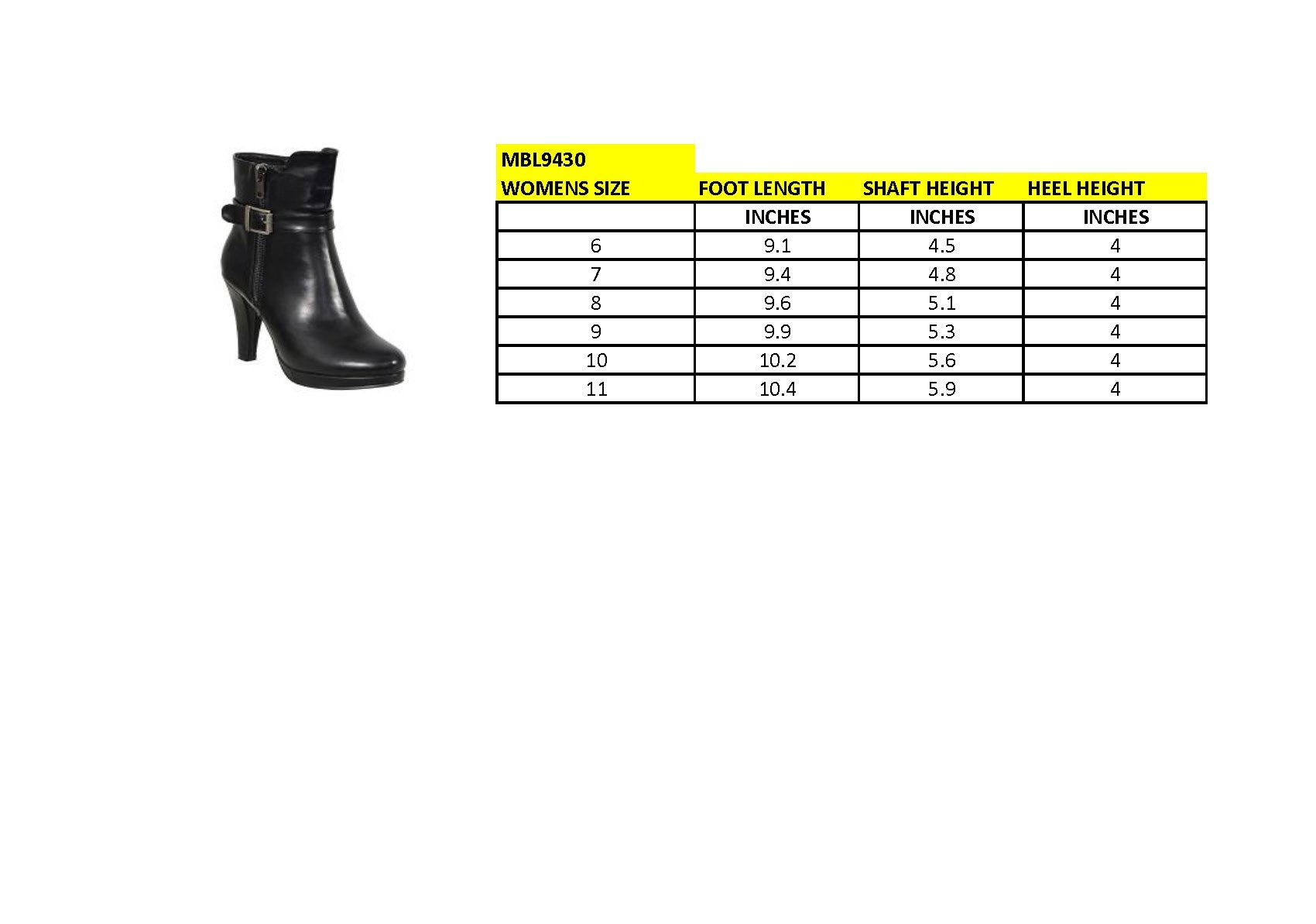 MBL9430 Women's Black Fashion Casual Boots with Side Zipper Entry