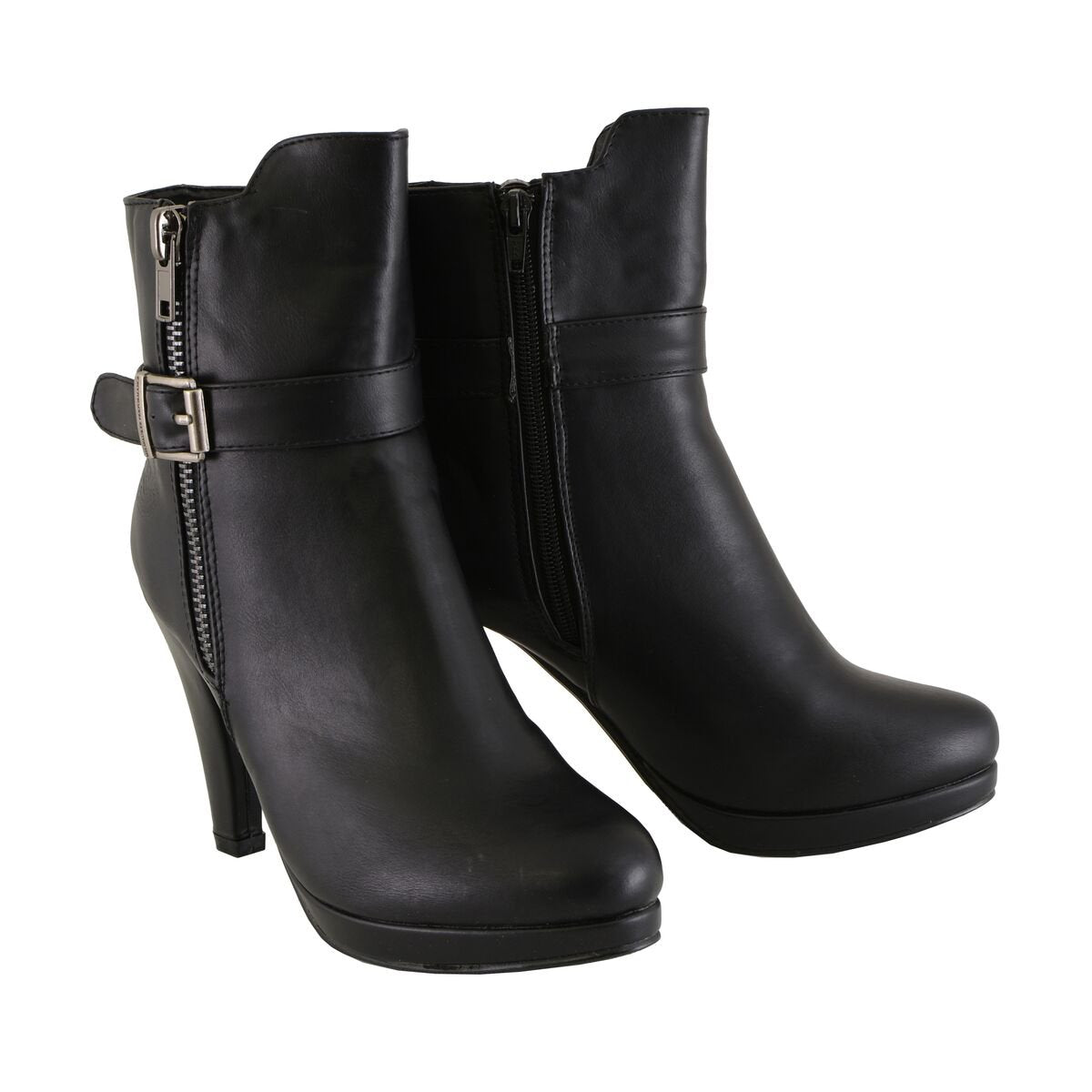 MBL9430 Women's Black Fashion Casual Boots with Side Zipper Entry