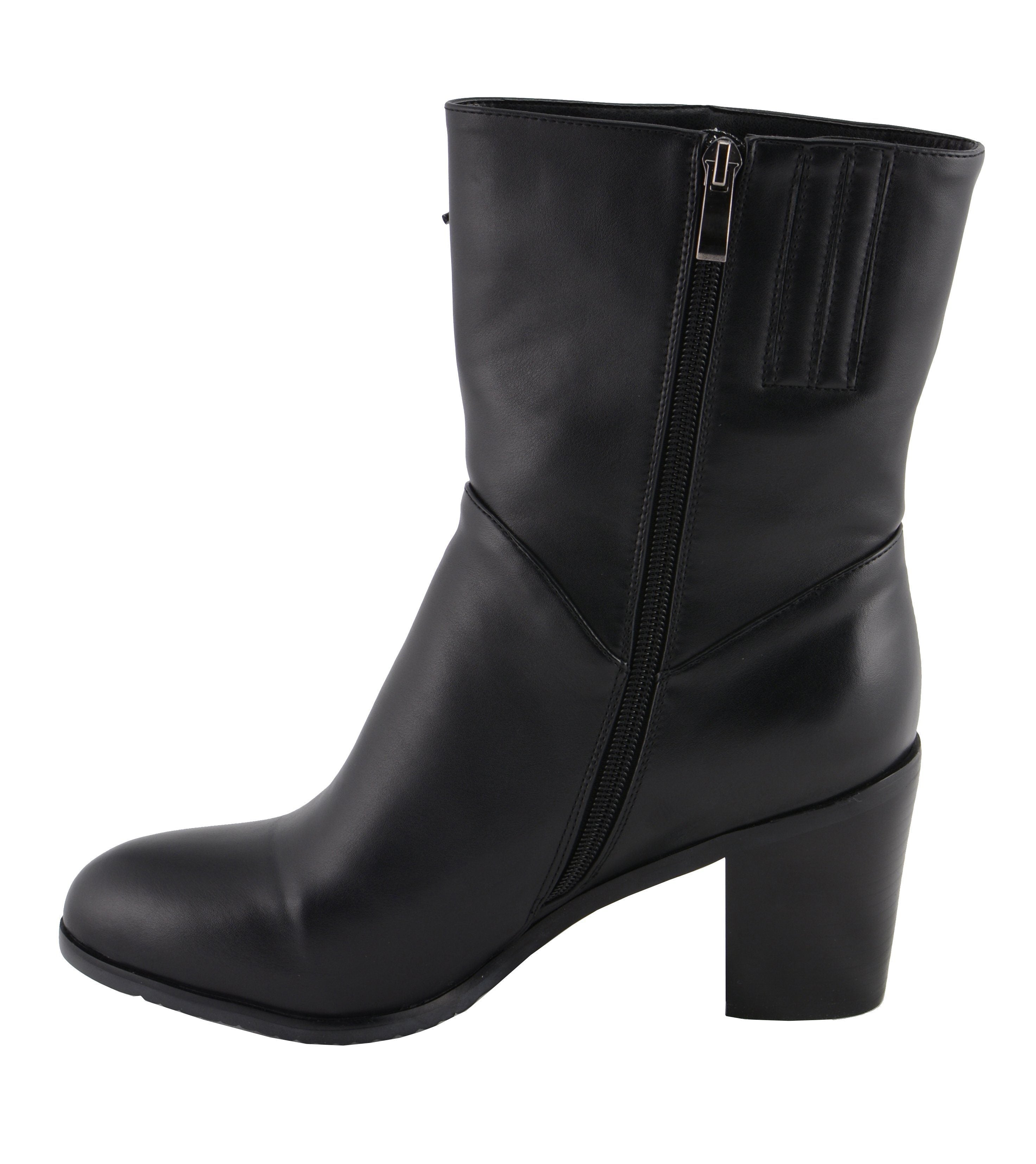 Women's Black Lace-Side Fashion Motorcycle Riding Boots MBL9436