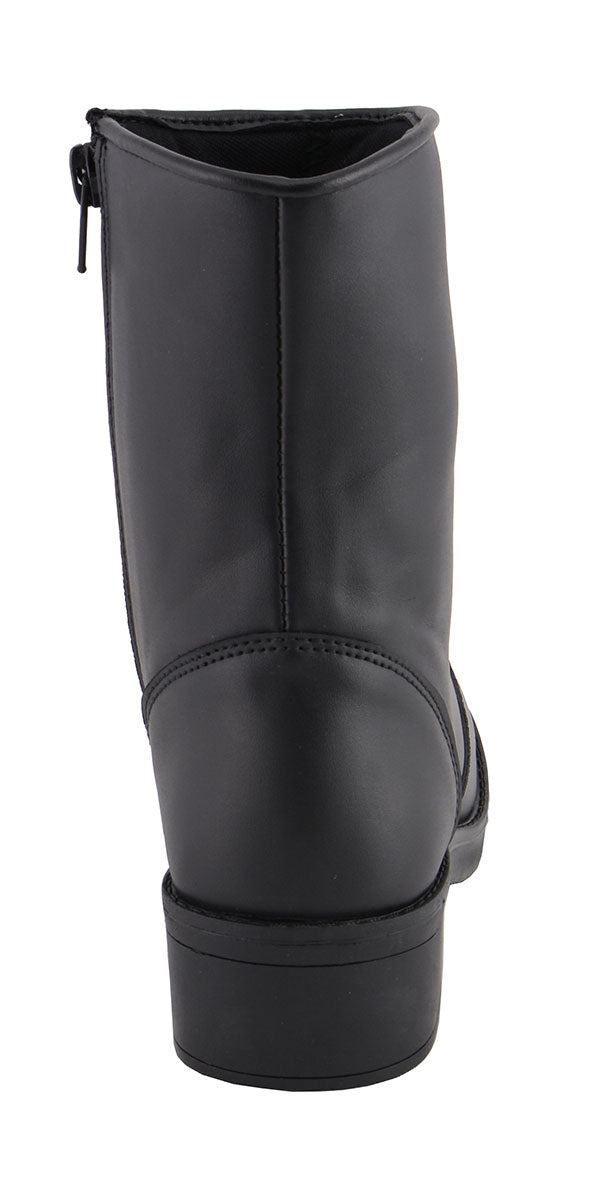 MBL9480 Women's Premium Black 'Super Clean' Motorcycle Fashion Riding Boots with Side Zippers