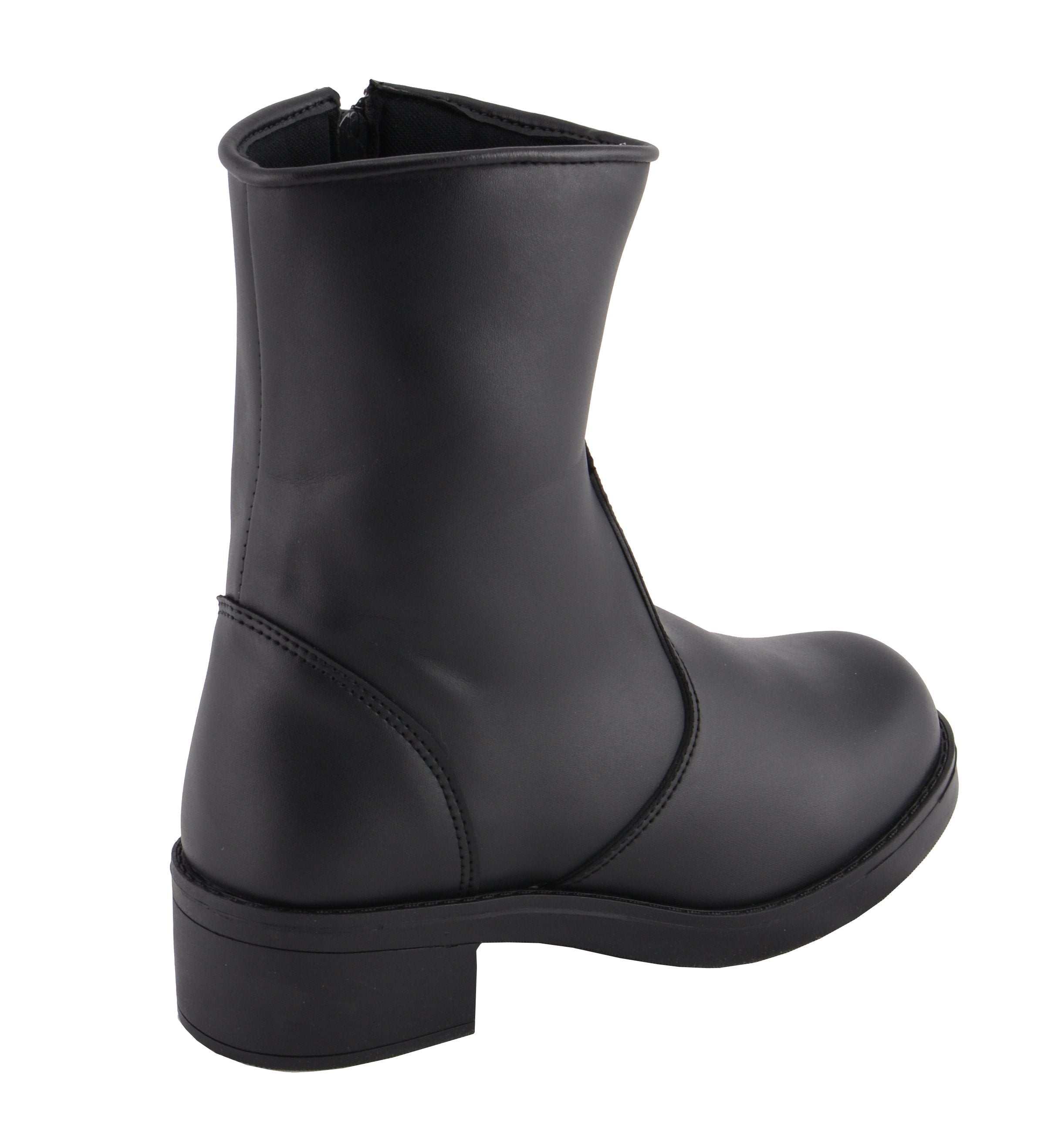 MBL9480 Women's Premium Black 'Super Clean' Motorcycle Fashion Riding Boots with Side Zippers