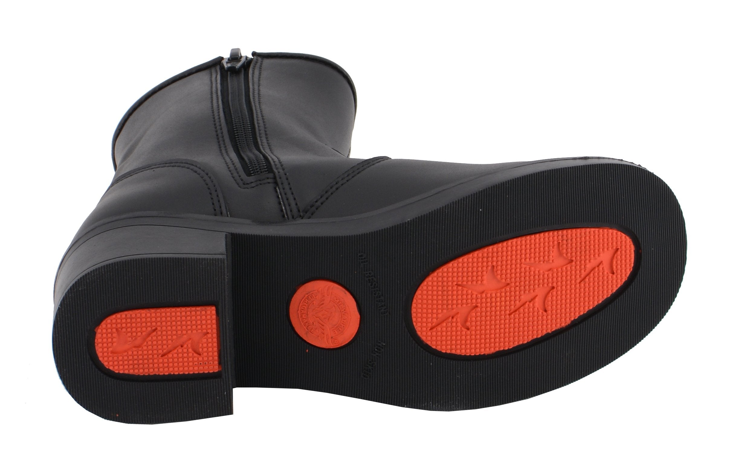 MBL9480 Women's Premium Black 'Super Clean' Motorcycle Fashion Riding Boots with Side Zippers