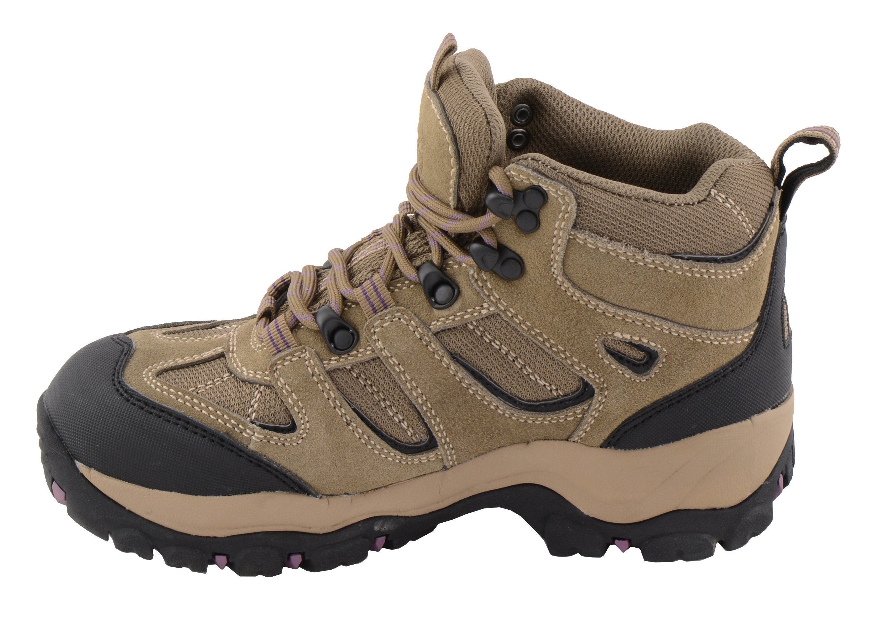 MBL9496 Women's Brown Leather Lace-Up Waterproof Outdoor Hiking Boots Shoes