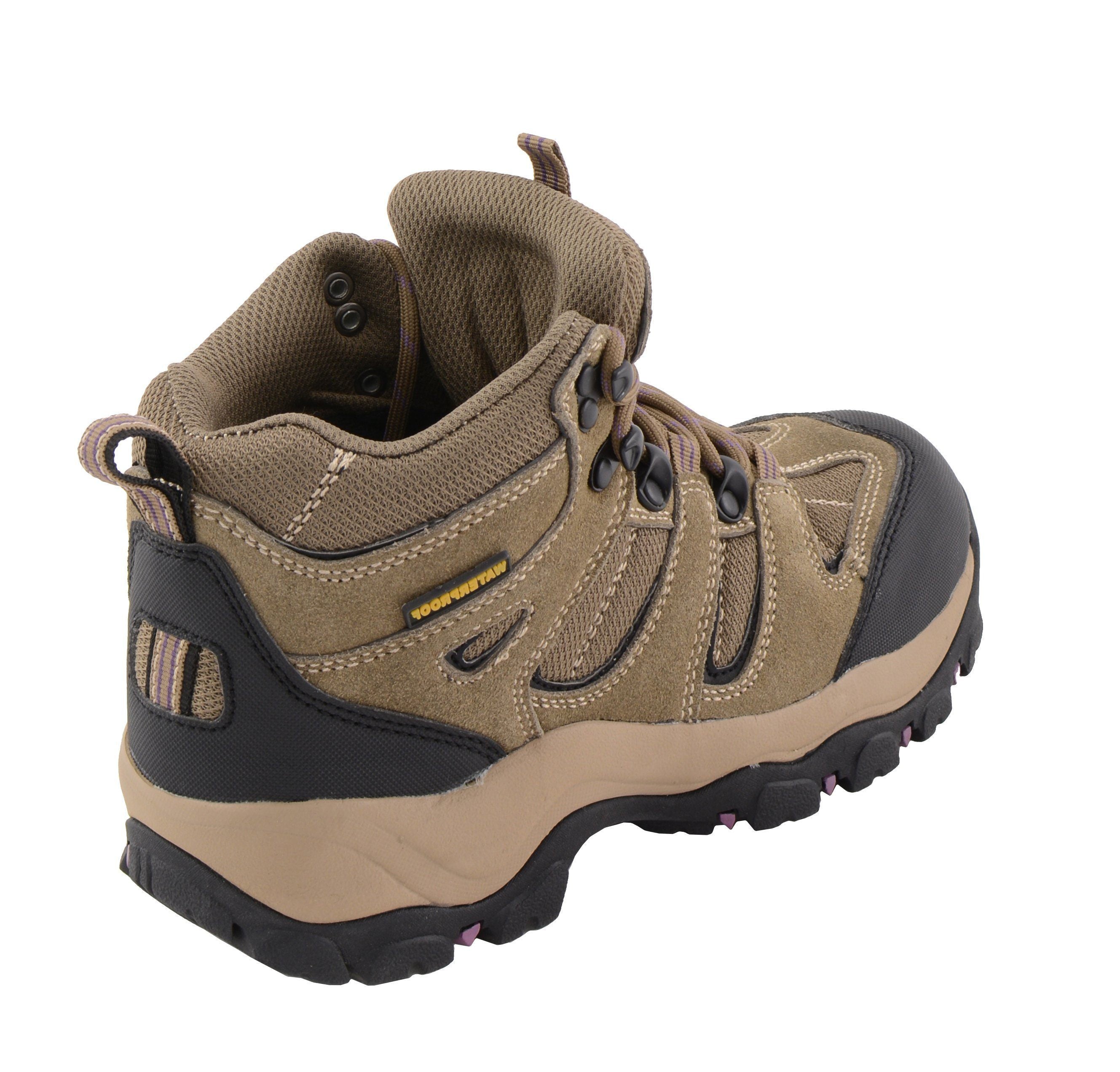 MBL9496 Women's Brown Leather Lace-Up Waterproof Outdoor Hiking Boots Shoes