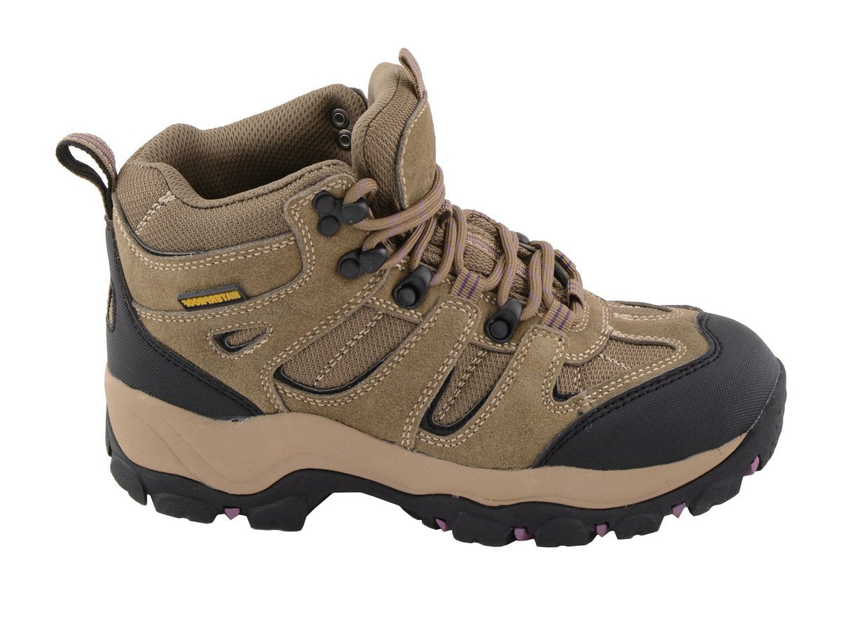 MBL9496 Women's Brown Leather Lace-Up Waterproof Outdoor Hiking Boots Shoes