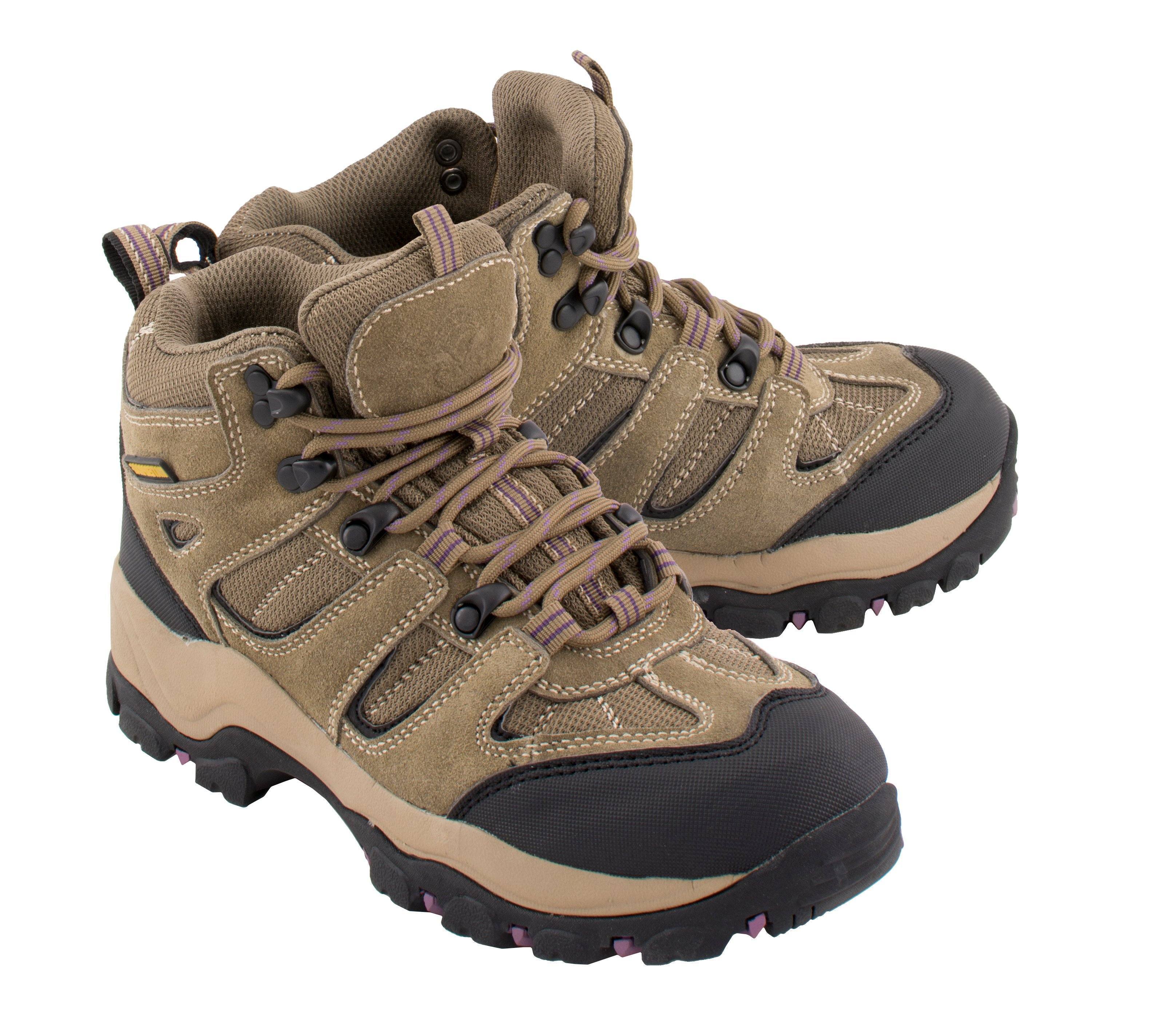MBL9496 Women's Brown Leather Lace-Up Waterproof Outdoor Hiking Boots Shoes