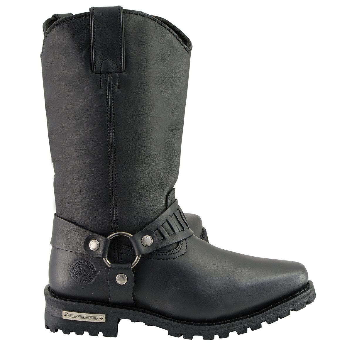 Men’s Classic Harness Black Leather 11-Inch Western Style Motorcycle Boots MBM9015