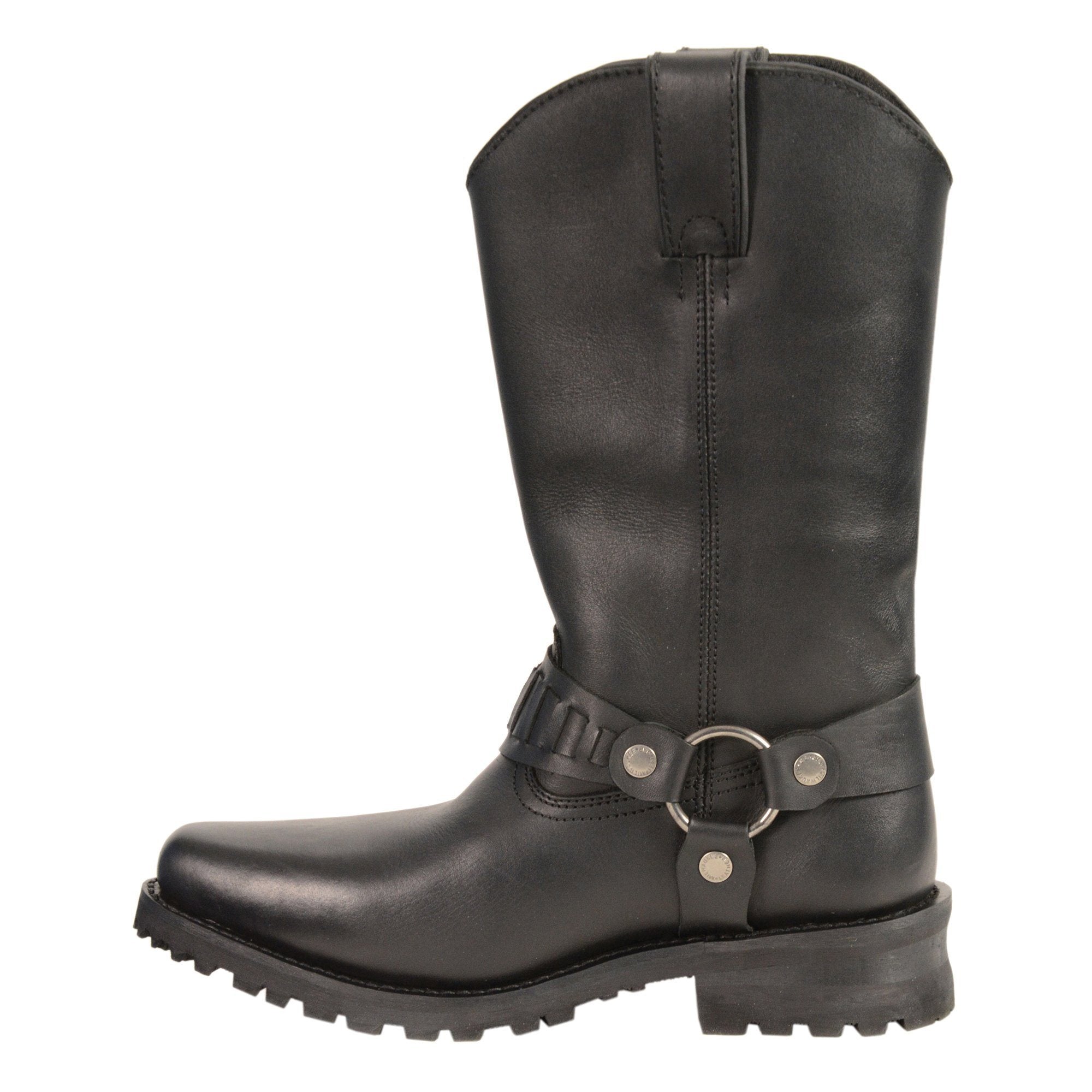 Men’s Classic Harness Black Leather 11-Inch Western Style Motorcycle Boots MBM9015