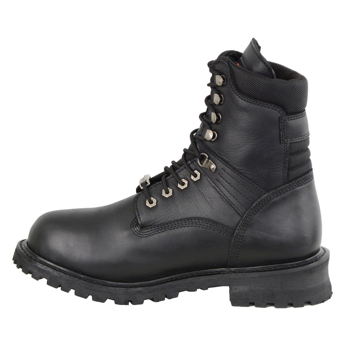 Men's Black Wide Width 7-inch Lace to Toe Full-Waterproof Leather Boots MBM9036WP