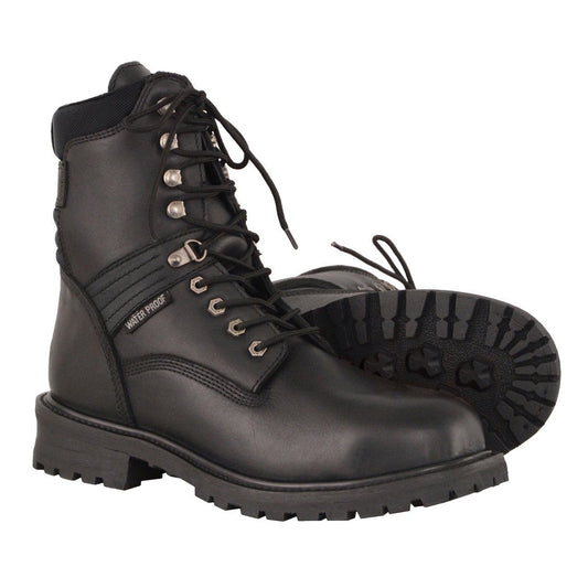 Men's Black Wide Width 7-inch Lace to Toe Full-Waterproof Leather Boots MBM9036WP