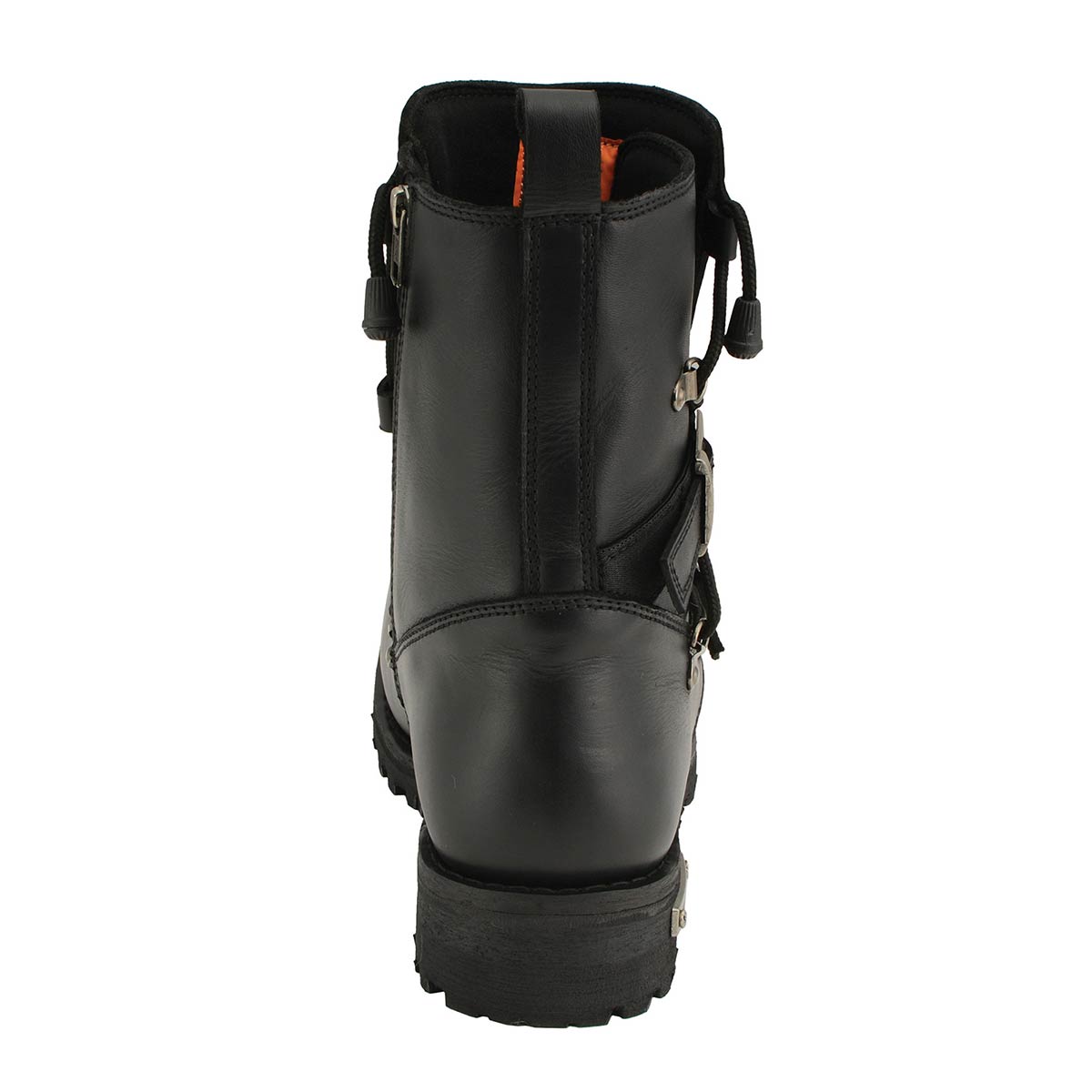 MBM9076 Men’s Black Tactical Logger Leather Boots with Buckle Enhancement