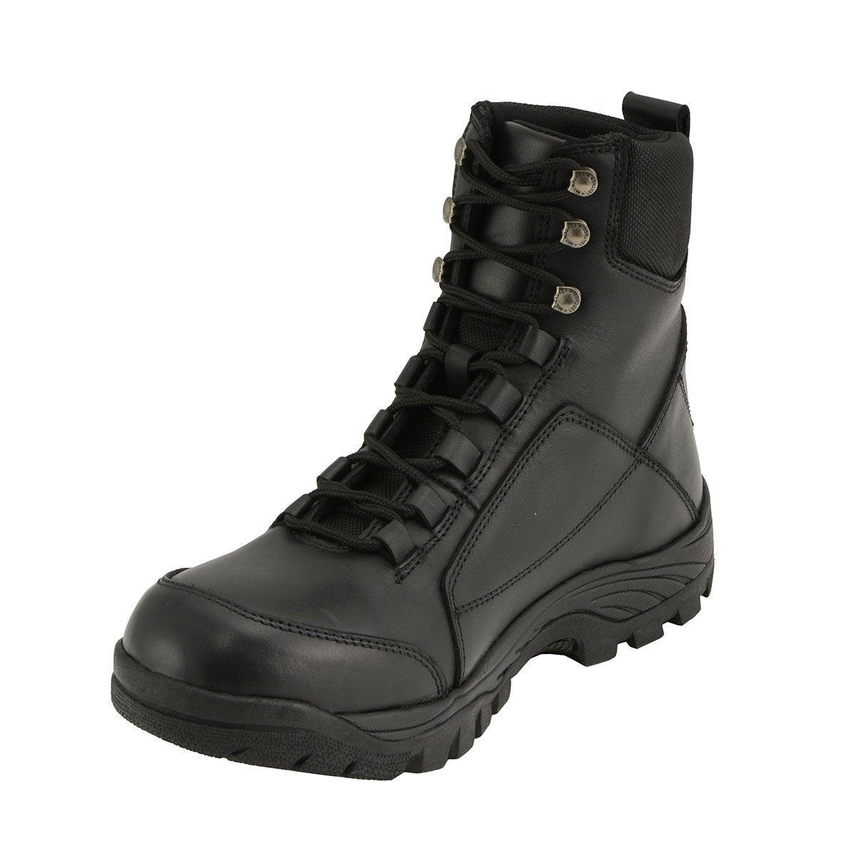 MBM9081 Men’s Black Leather Swat Style-Tactical Lace-Up Motorcycle Riding Boots