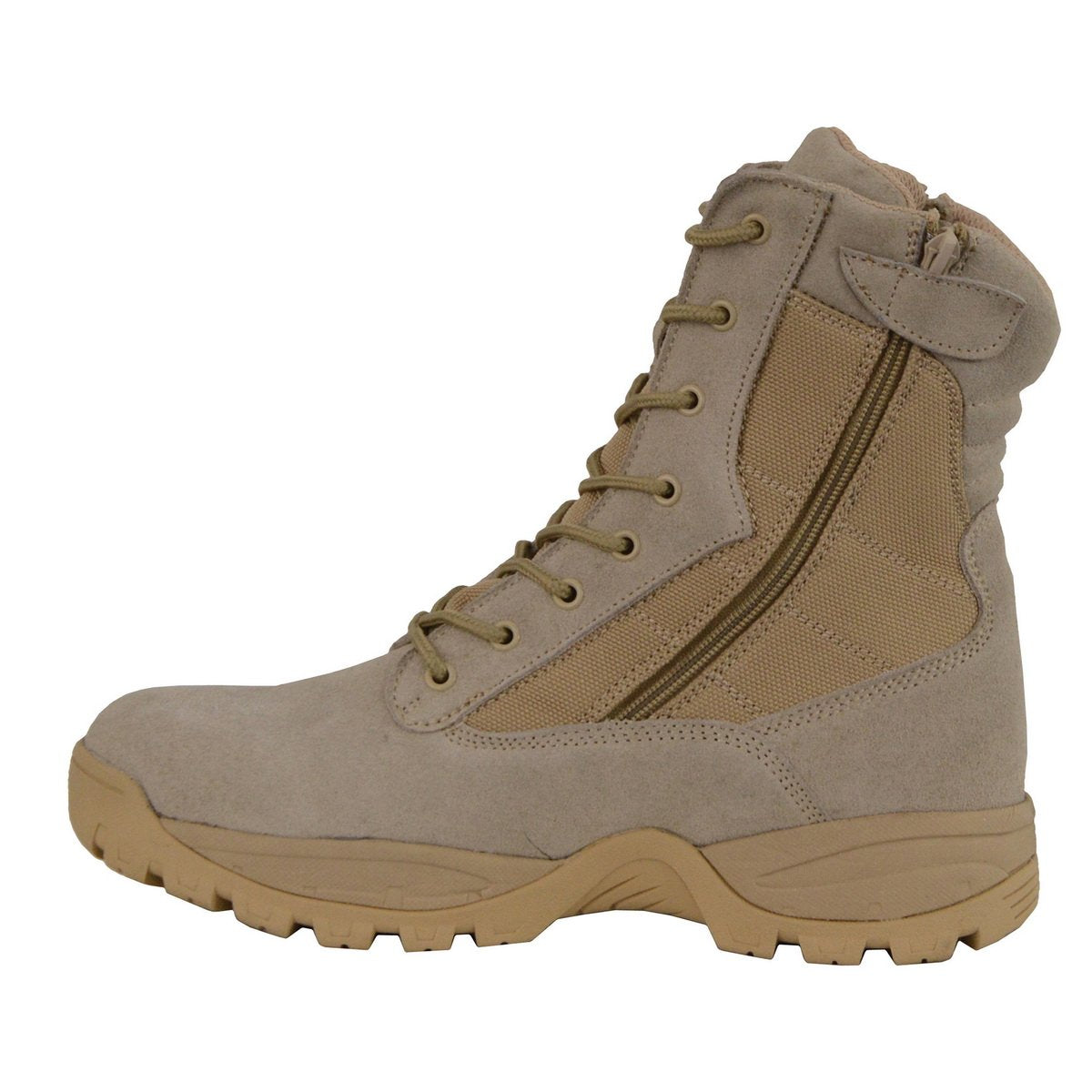 Men's Lace-Up Desert Sand 9-Inch Leather Swat Style-Tactical Motorcycle Biker Boots MBM9111