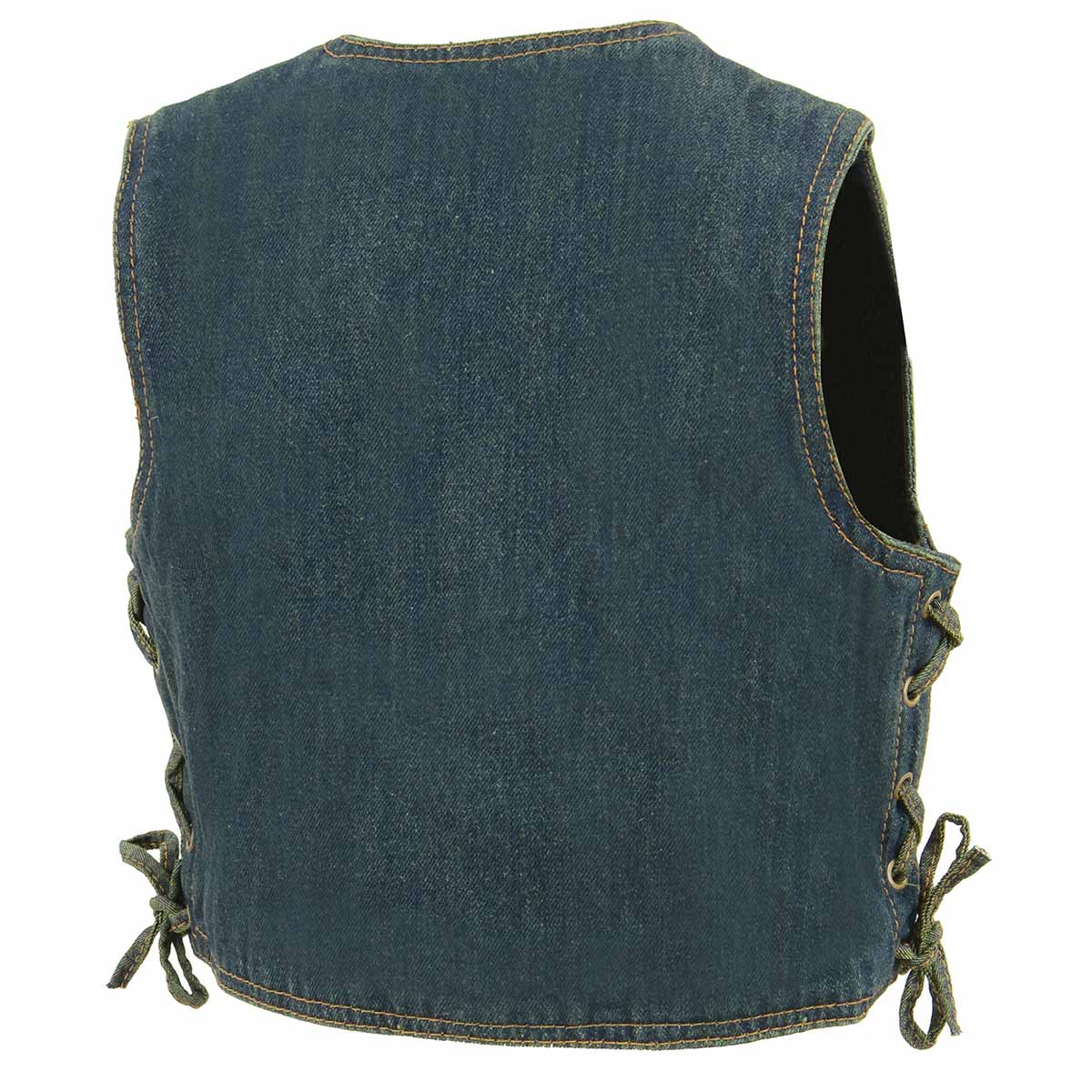 MDK3900 Kids Classic Blue Denim Side Lace Vest