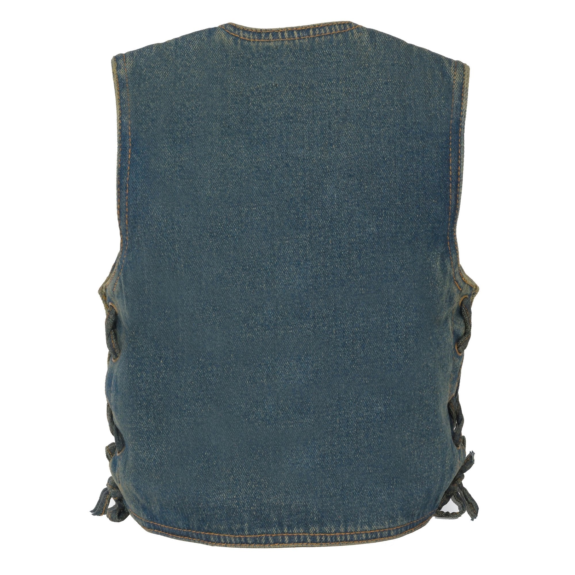 MDK3900 Kids Classic Blue Denim Side Lace Vest