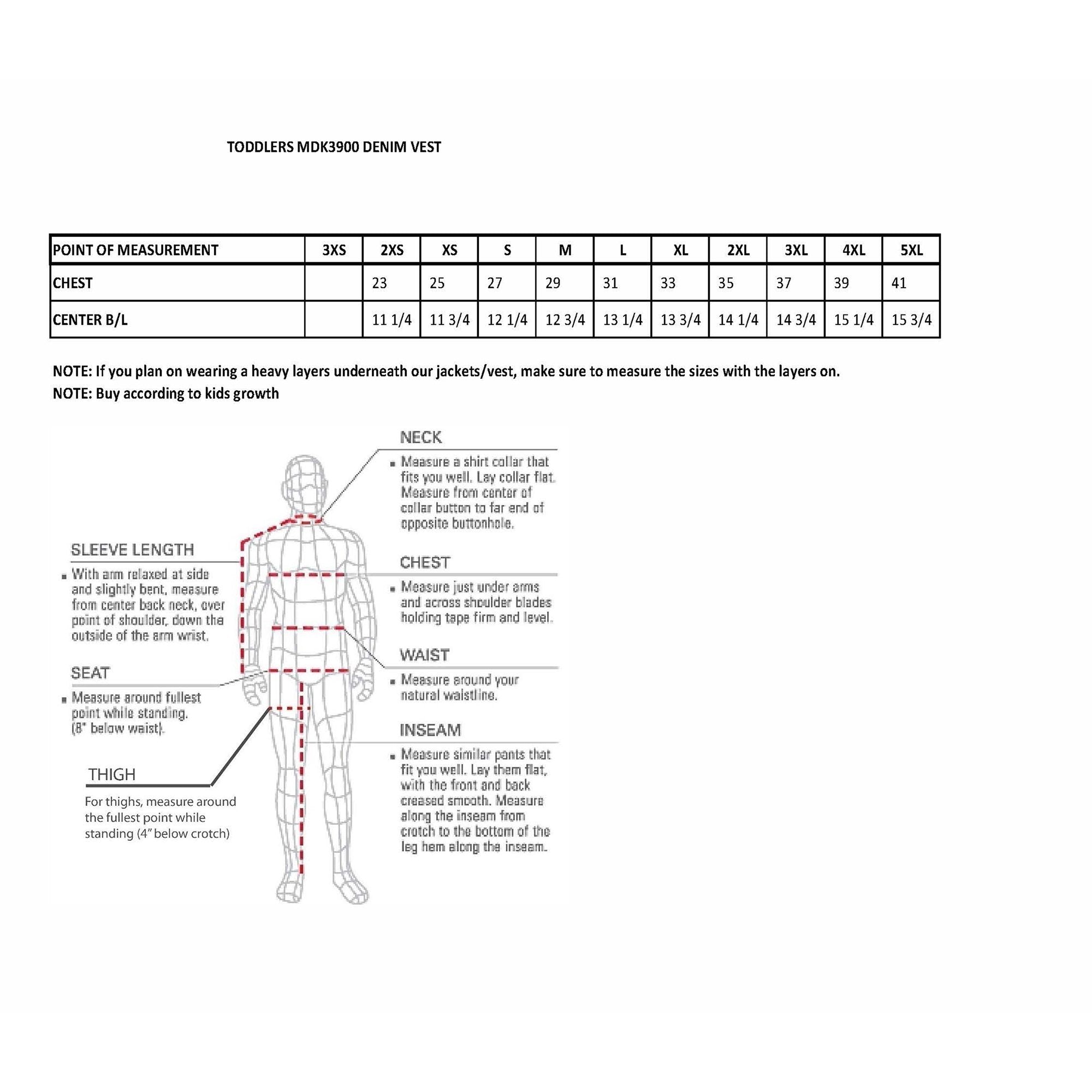 MDK3900 Kids Classic Black Denim Side Lace Vest