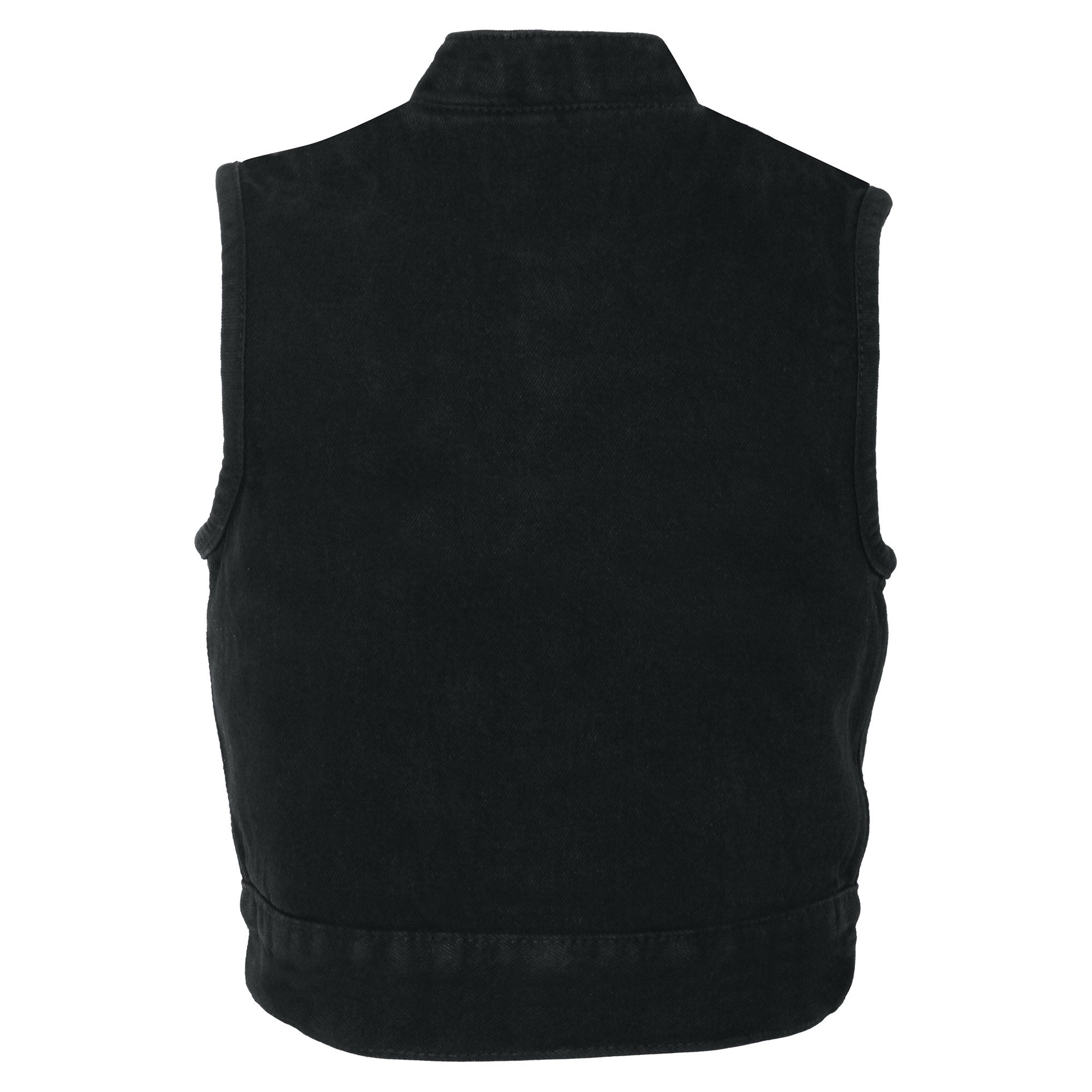 MDK3920 Kids Black Denim Club Style Snap Front Vest
