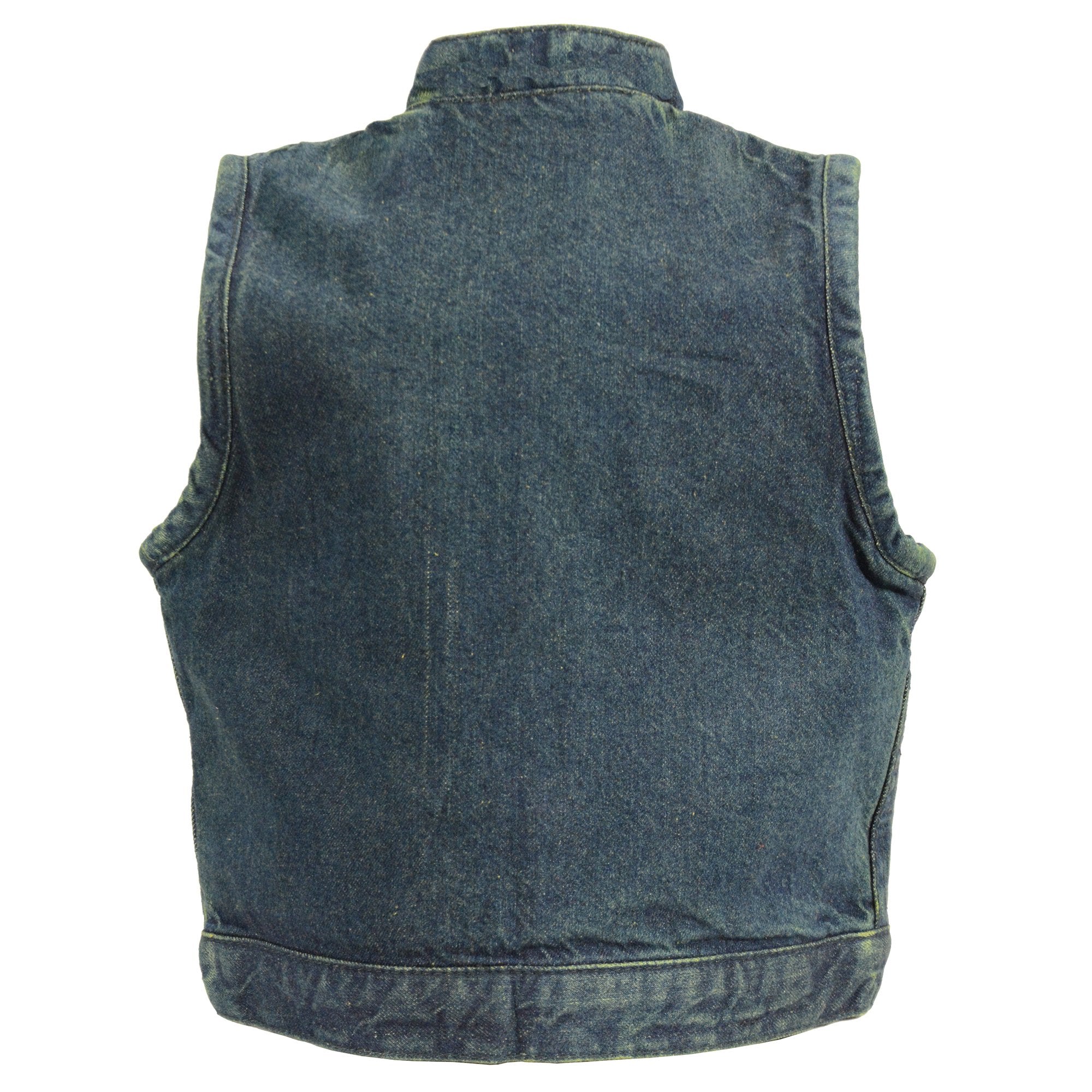 MDK3920 Kids Blue Denim Club Style Snap Front Vest
