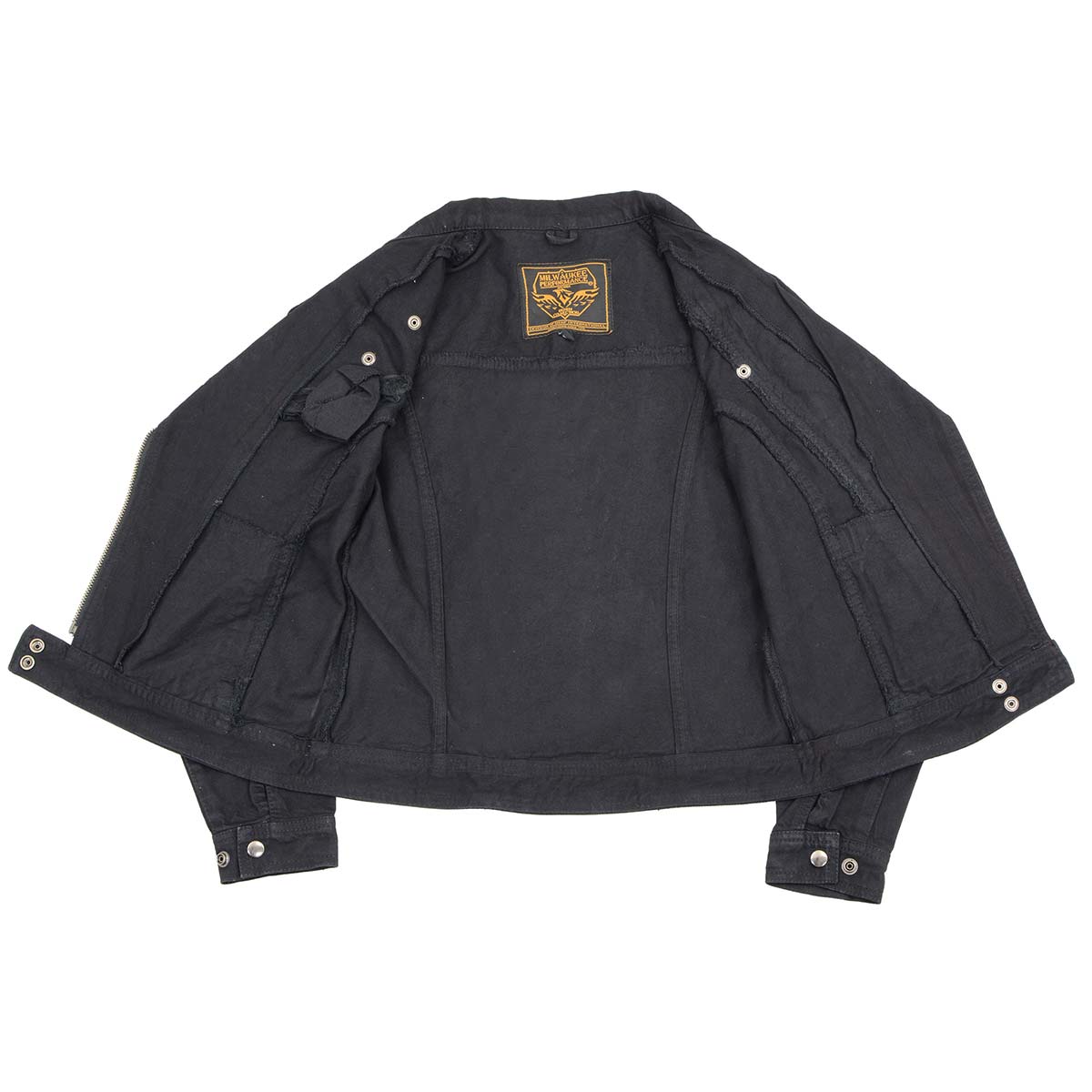 MDL2000 Ladies Black Denim Jacket with Studded Spikes