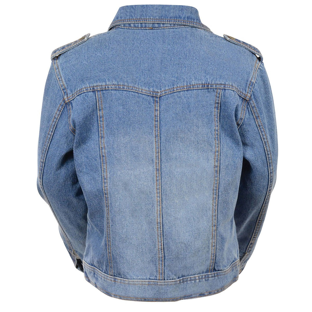 MDL2000 Women's Blue Denim Jacket with Studded Spikes
