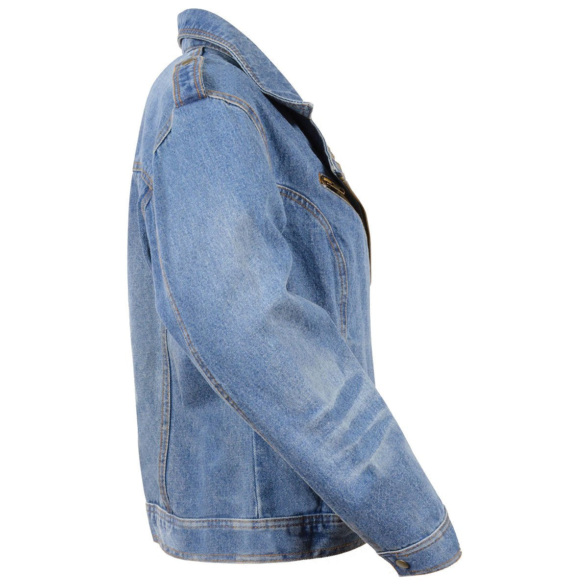 MDL2000 Women's Blue Denim Jacket with Studded Spikes