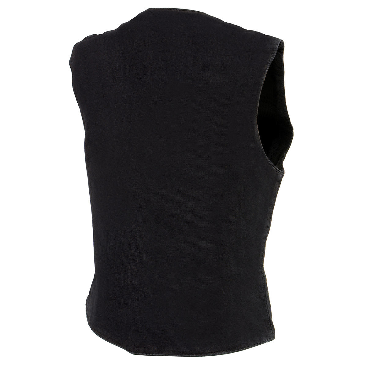 MDL4000 Women's Black Plain Side 3 Snap Front Denim Vest