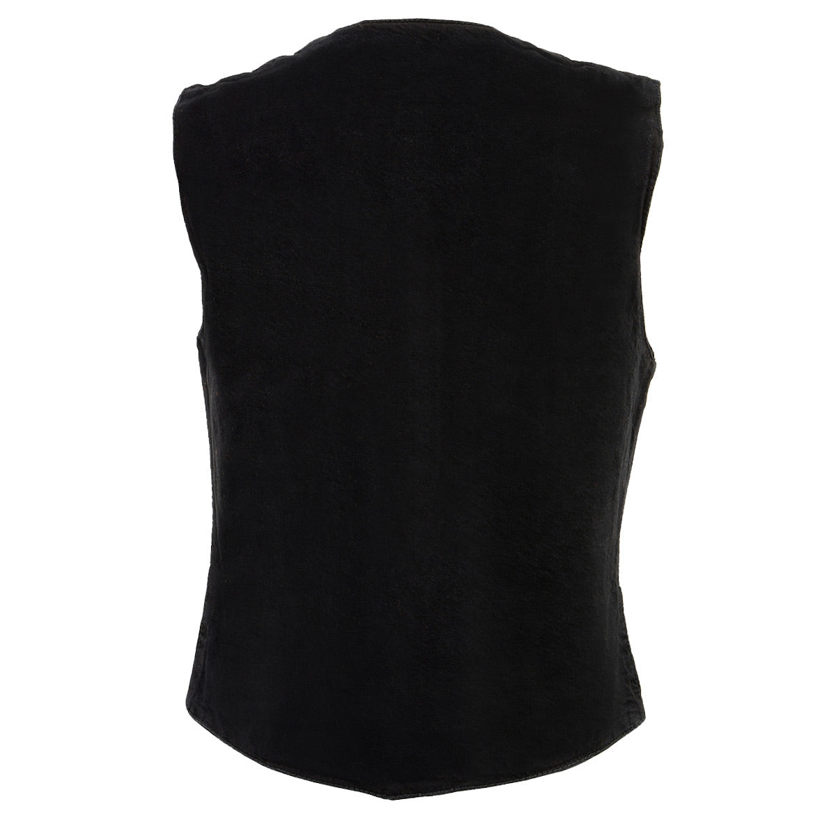 MDL4000 Women's Black Plain Side 3 Snap Front Denim Vest