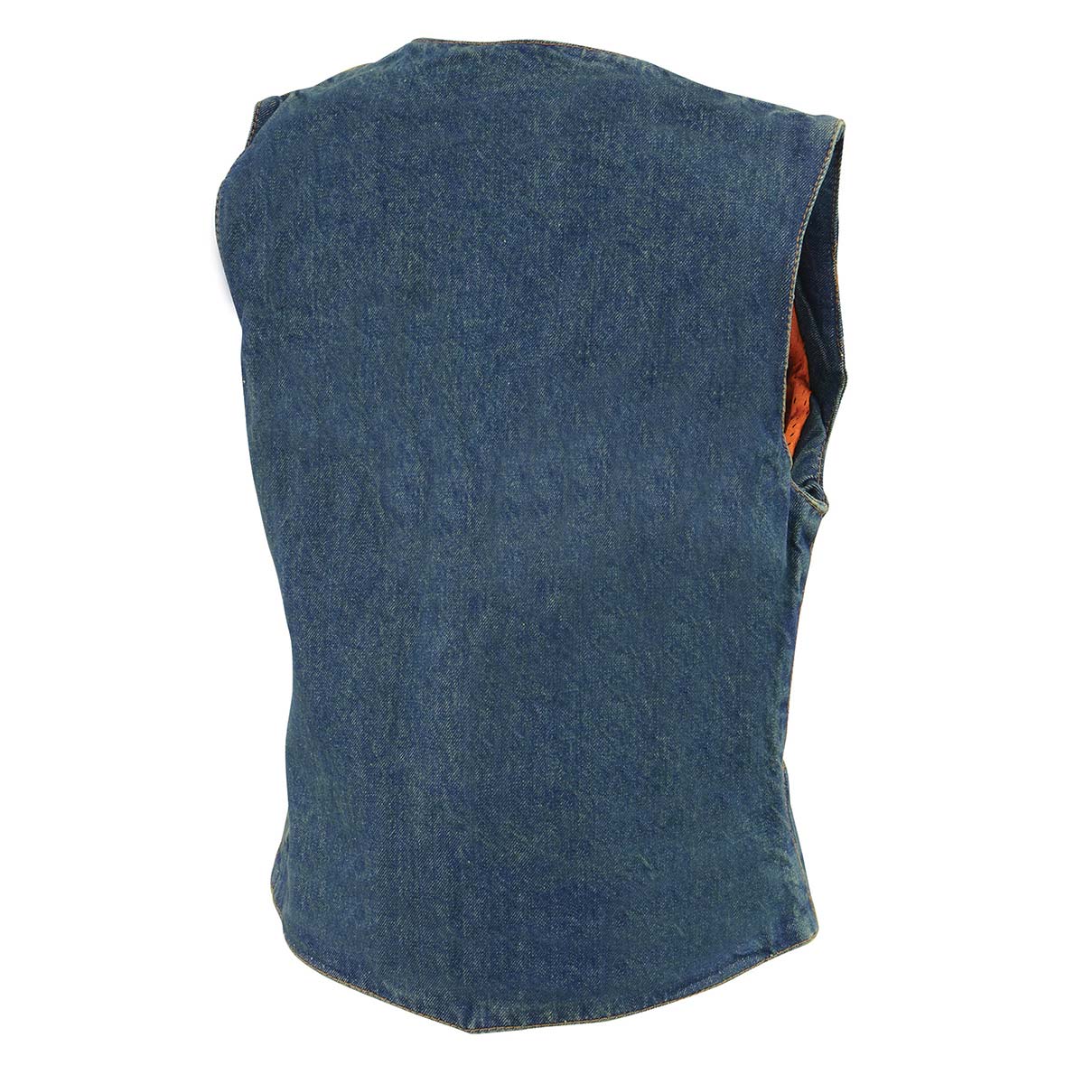 MDL4000 Women's Blue Plain Side 4 Snap Front Denim Vest