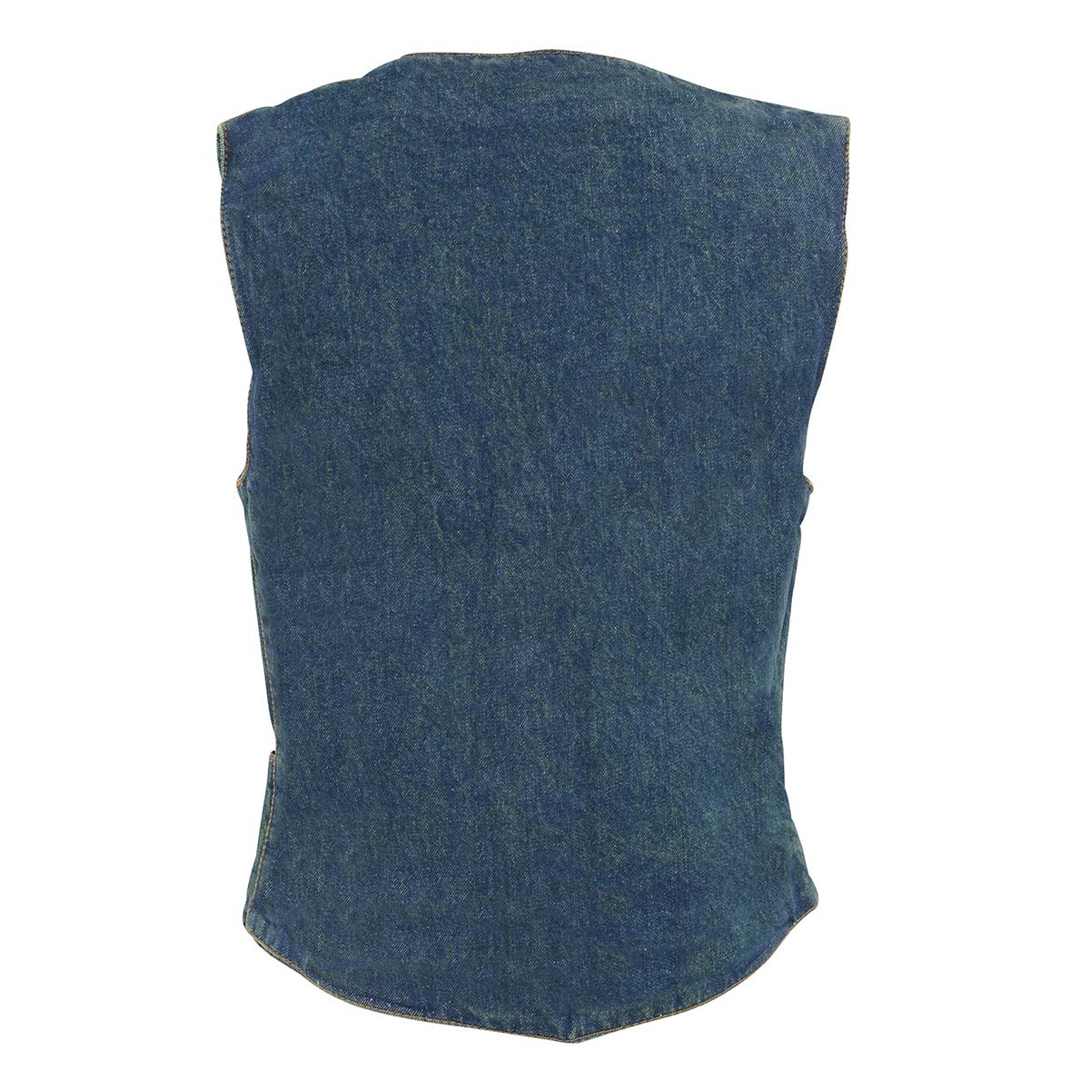 MDL4000 Women's Blue Plain Side 4 Snap Front Denim Vest