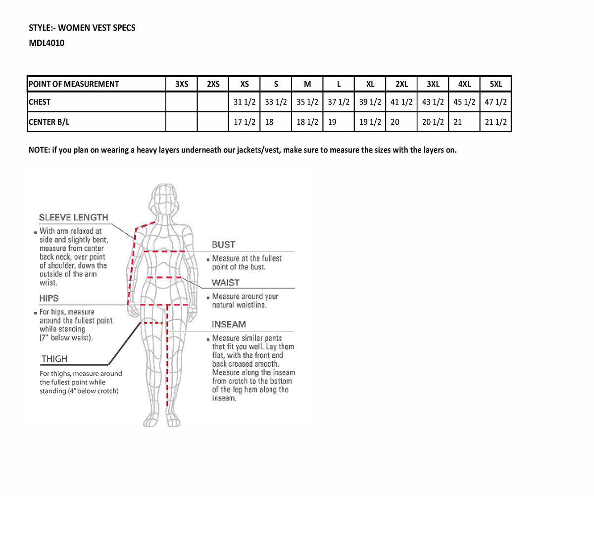 MDL4010 Women's Black Zipper Front Denim Vest with Side Stretch