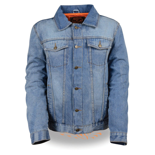MDM1015 Men's Blue Classic Denim Jean Jacket
