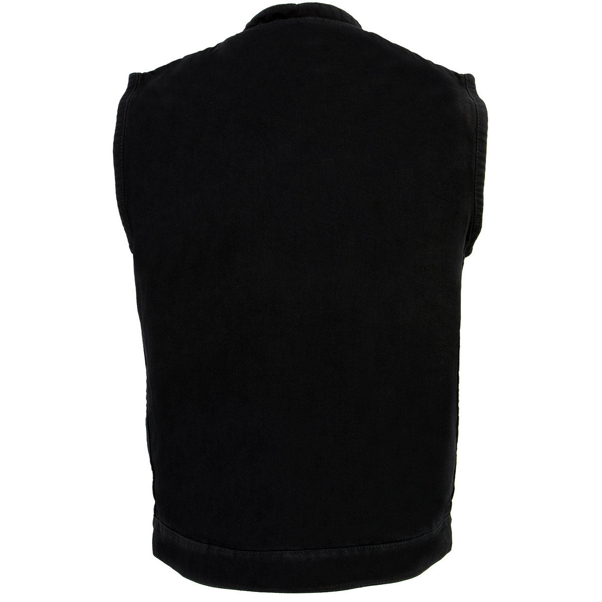 MDM3000 Men's 'Brute' Concealed Snap Black Denim Club Style Vest w/ Hidden Zipper