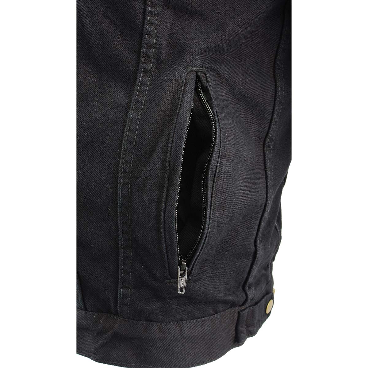 MDM3020 Men's Black Denim '5-in-1' Club Style Vest with Removable Hoodie