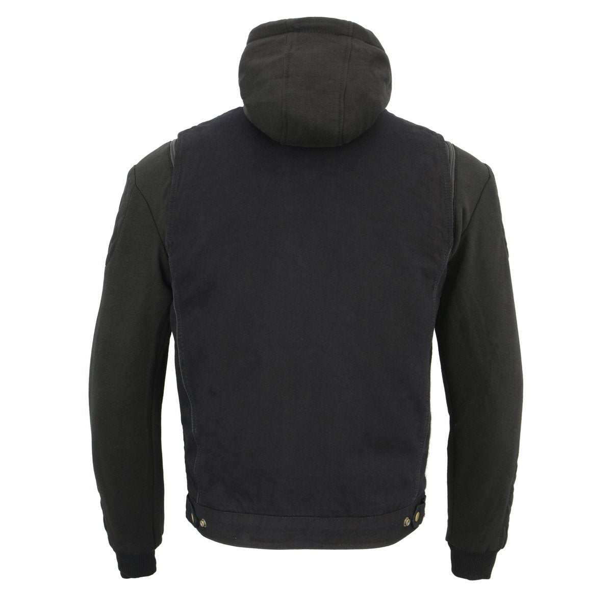 MDM3020 Men's Black Denim '5-in-1' Club Style Vest with Removable Hoodie