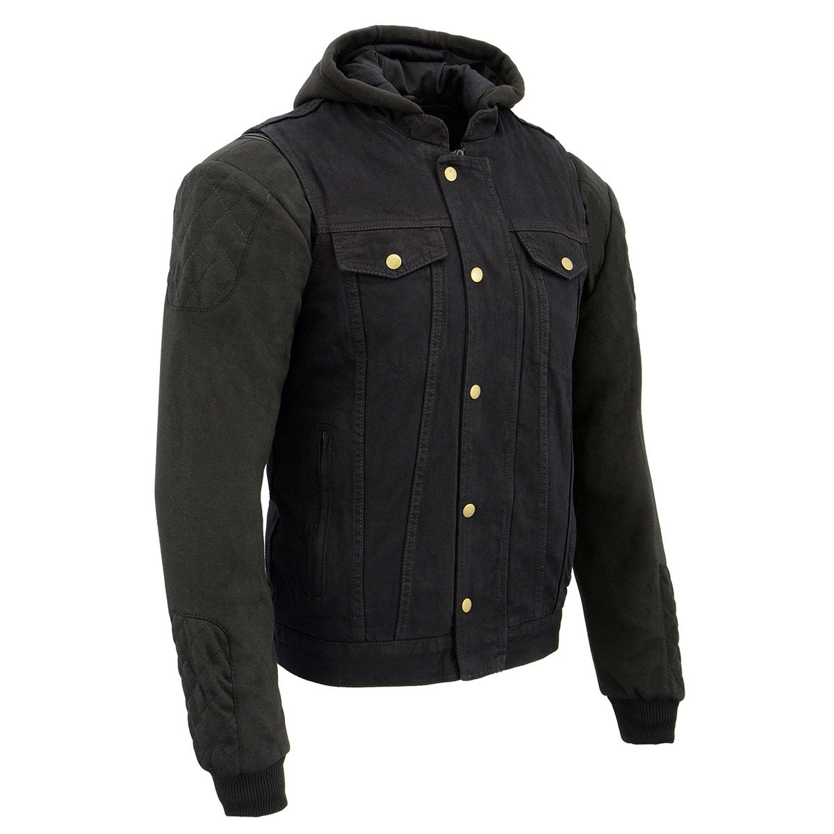 MDM3020 Men's Black Denim '5-in-1' Club Style Vest with Removable Hoodie