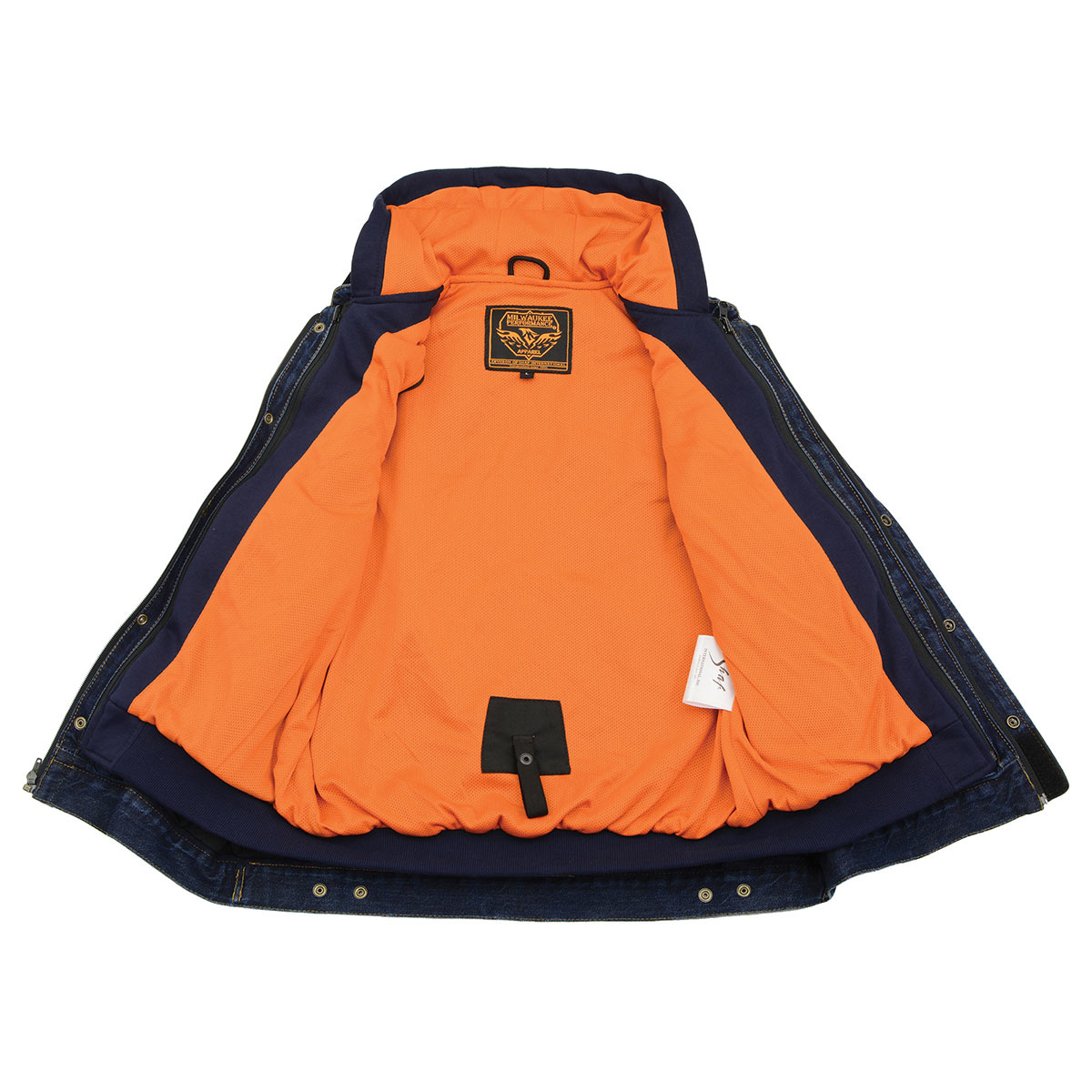 MDM3020 Men's Blue Denim '5-in-1' Club Style Vest with Removable Hoodie