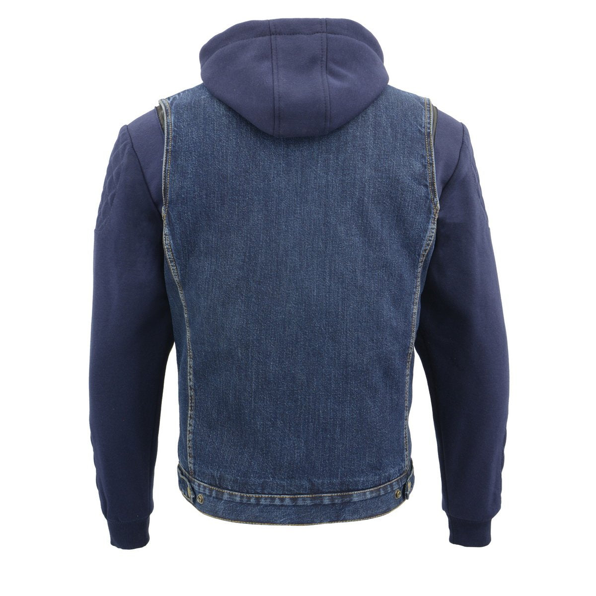 MDM3020 Men's Blue Denim '5-in-1' Club Style Vest with Removable Hoodie